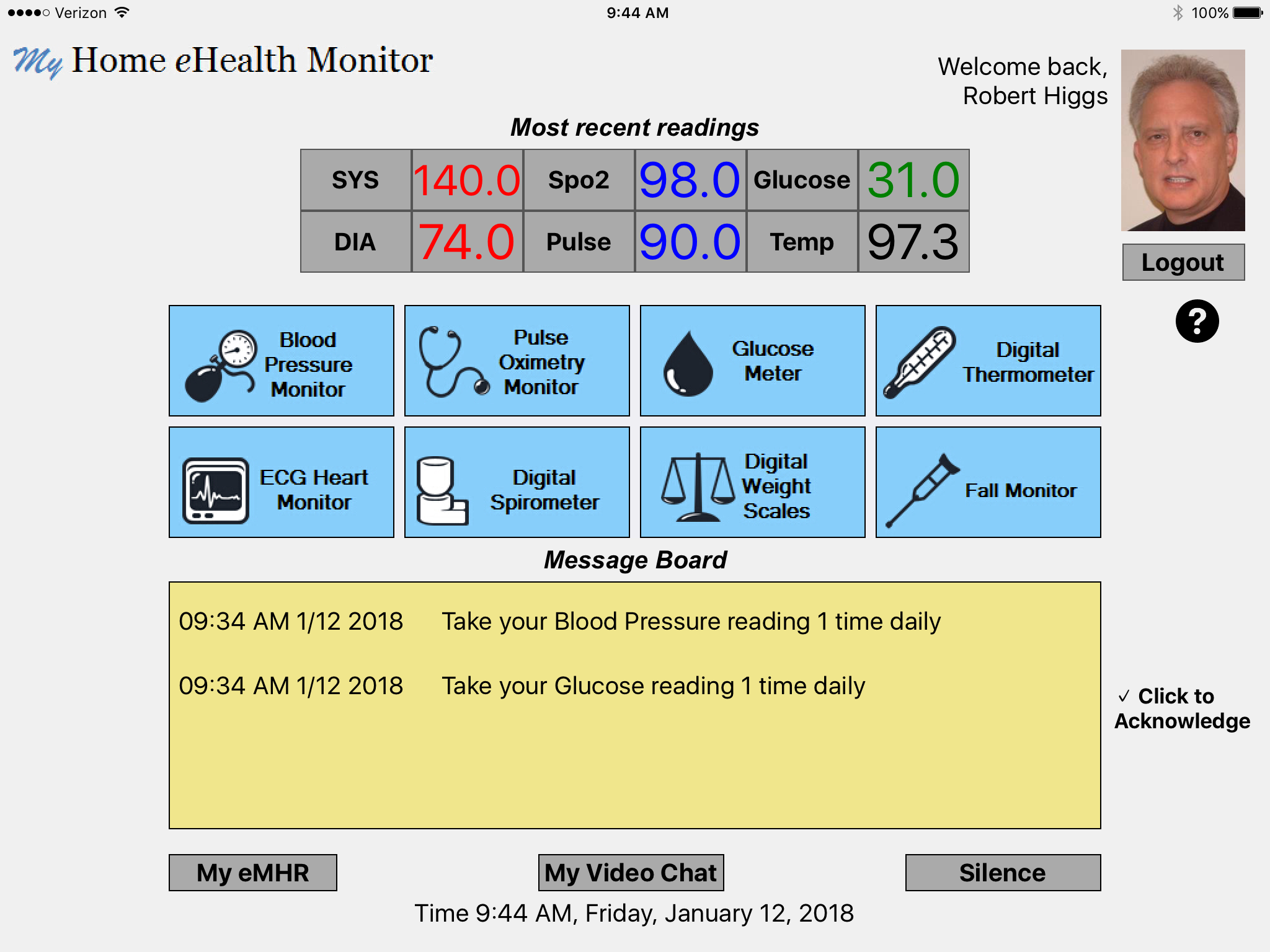 Home eHealth App & Devices